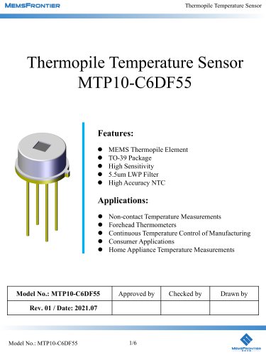 MemsFrontier Thermopile Temperature Sensor MTP10-C6DF55