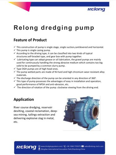 Relong Dredging Pump