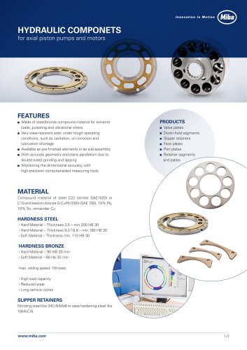 Valve Plates Hydraulics