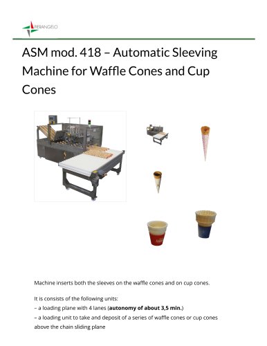 Automatic Sleeving Machine for waffle Cones and Cups ASM 418