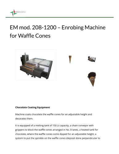 Enrobing machine for Waffle cones EM 208-1200