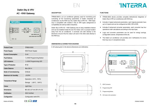 Daikin Sky & VRV AC - KNX Gateway