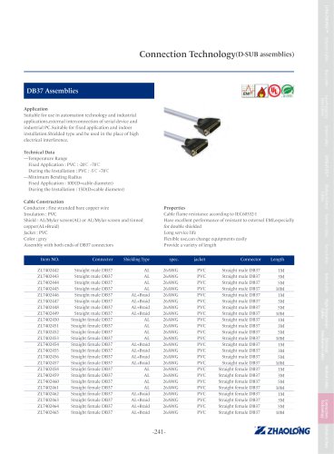 zhaolong DB37 Stranded cable assembly