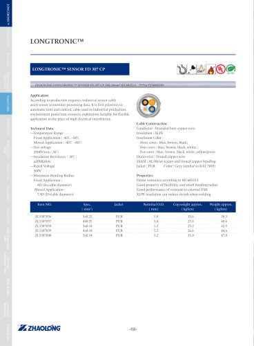 zhaolong LONGTRONIC® FD 307 CP Data electrical cable