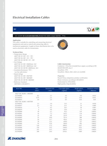 zhaolong RV power cable