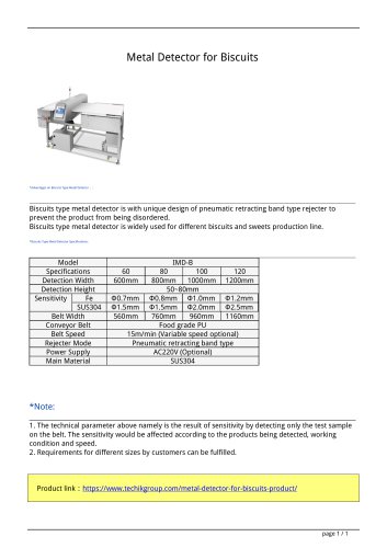 Metal Detector for Biscuits