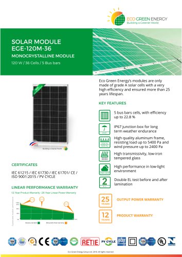 SOLAR MODULE EGE-120M-36