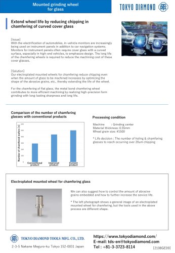 Electroplated mounted diamond grinding wheel for chamfering glass