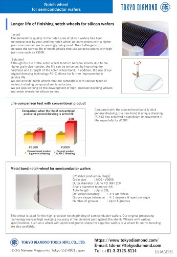 Metal bond notch wheel for semiconductor wafer