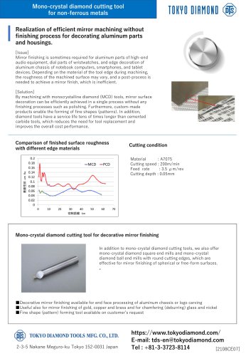 Mono-crystal diamond cutting tool for non-ferrous metals 2