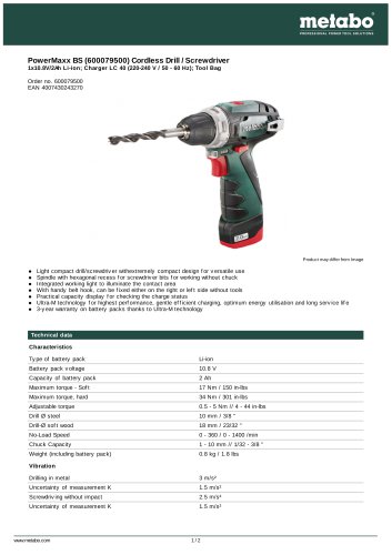 POWERMAXX BS (600079500) CORDLESS DRILL / SCREWDRIVER