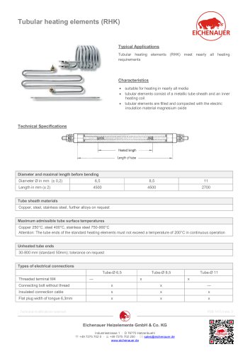 Tubular heating elements (RHK)