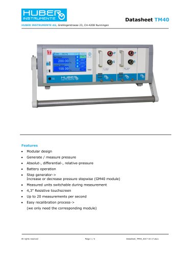 Datasheet TM40