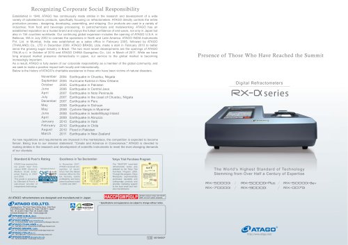 Automatic Digital Refractometer RX-α series