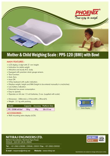 Mother & Child Weighing Scale:PPS-120(120)with Bowl