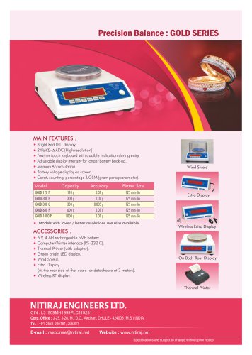 Precision Balance : GOLD SERIES