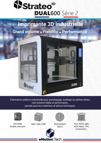 Fiche technique Strateo3D DUAL600 S&eacute;rie 2