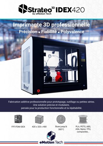 Fiche technique Strateo3D IDEX420