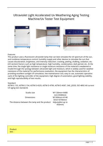 Ultraviolet Light Accelerated Uv Weathering Aging TestingMachine/Uv Tester Test Equipment