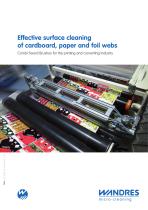 Effective surface cleaning of cardboard, paper and foil webs (printing and converting industry)