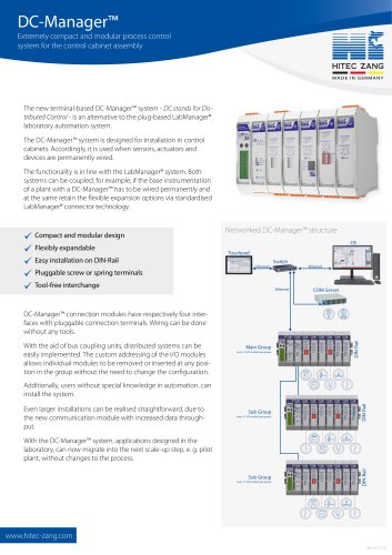 DC Manager - Process control system for the control cabinet assembly