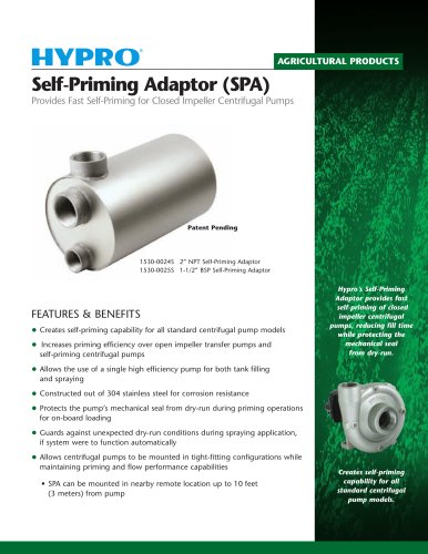  Self-Priming Adaptor Sales Sheet