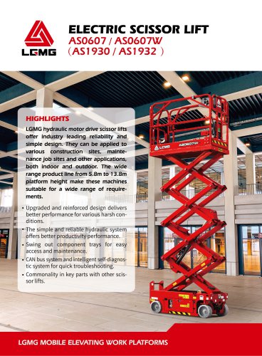 ELECTRIC SCISSOR LIFT AS0607/AS0607W