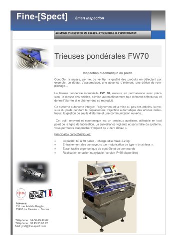 trieuses pondérales FW70