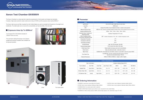 Solar simulation test chamber SX/6500/H