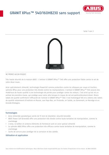 GRANIT XPlus™ 540/160HB230 sans support