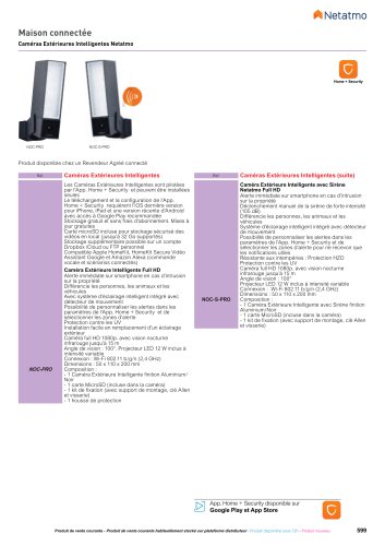 Caméras Extérieures Intelligentes Netatmo