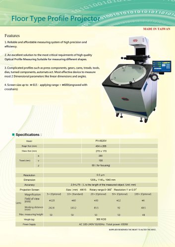 Floor type profile projector