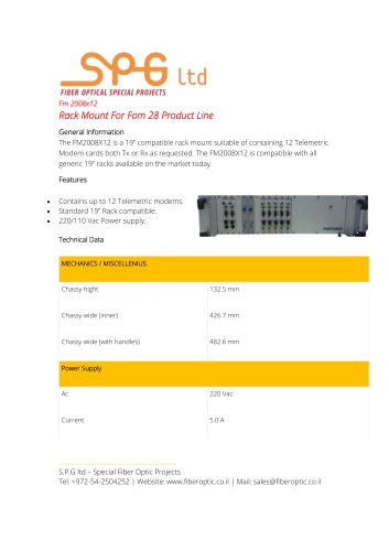 Rack Mount For Fom 28 Product Line