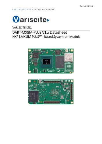 VARISCITE LTD. DART-MX8M-PLUS V1.x Datasheet NXP i.MX 8M PLUSTM - based System-on-Module