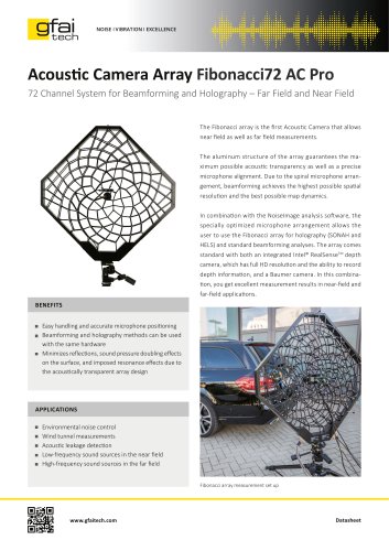 Acoustic Camera Array Fibonacci72 AC Pro