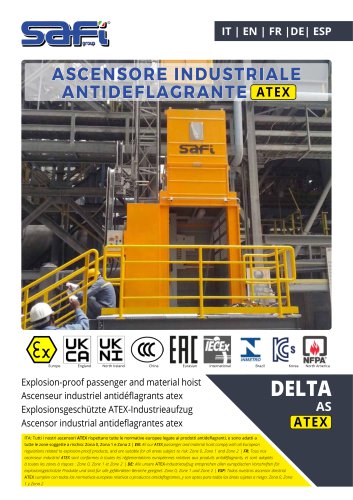 ASCENSEUR INDUSTRIEL DELTA AS ATEX (ZONES 0,1 ET 2)