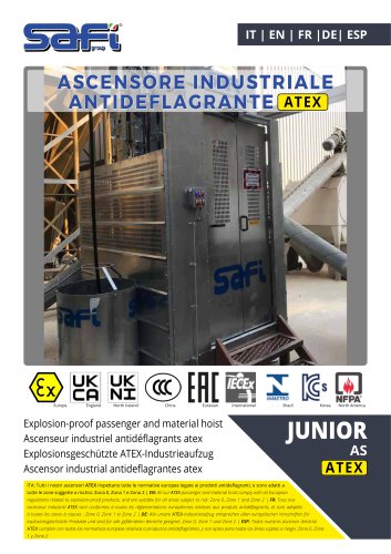 ASCENSEUR INDUSTRIEL JUNIOR AS ATEX (ZONES 0,1 ET 2)