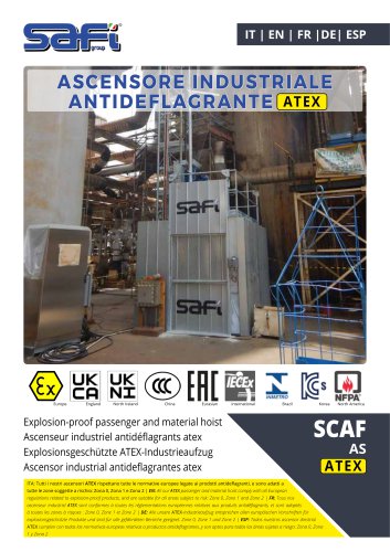 ASCENSEUR INDUSTRIEL SCAF AS ATEX (ZONES 0,1 ET 2)