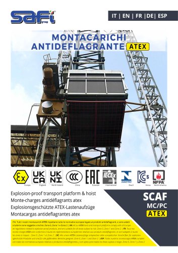 MONTE-CHARGE SCAF MC-PC ATEX (ZONES 0,1 ET 2)