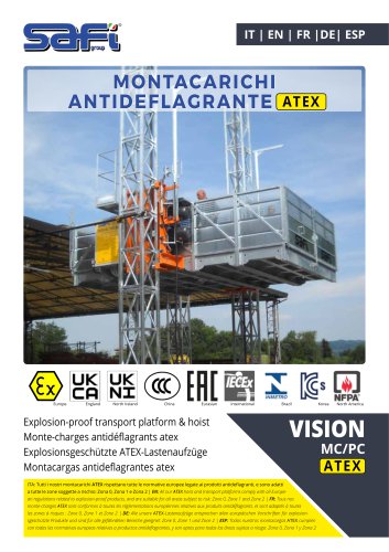 MONTE-CHARGE VISION MC-PC ATEX (ZONES 0,1 ET 2)