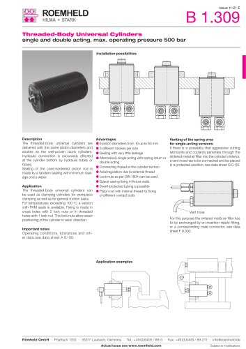 Threaded-Body Universal Cylinders B 1.309