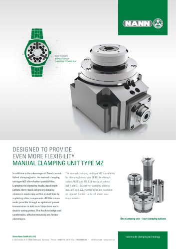 Manual clamping unit type MZ