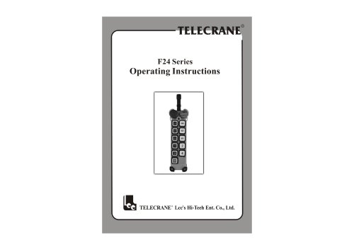 F24 Sériés Operating Instructions