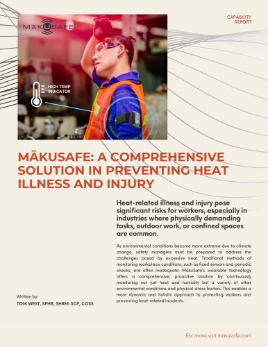 MĀKUSAFE: A COMPREHENSIVE SOLUTION IN PREVENTING HEAT ILLNESS AND INJURY
