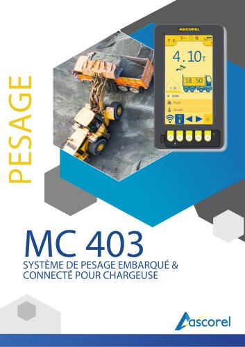 MC 403 SYST&Egrave;ME DE PESAGE EMBARQU&Eacute; & CONNECT&Eacute; POUR CHARGEUSE