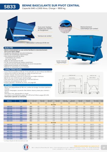 SB33 - BENNE BASCULANTE SUR PIVOT CENTRAL