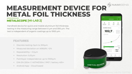 Measurement device for Metal foil thickness