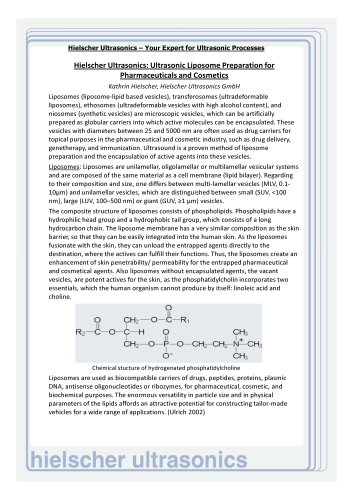 Ultrasonic Liposome Preparation -Hielscher Ultrasonics