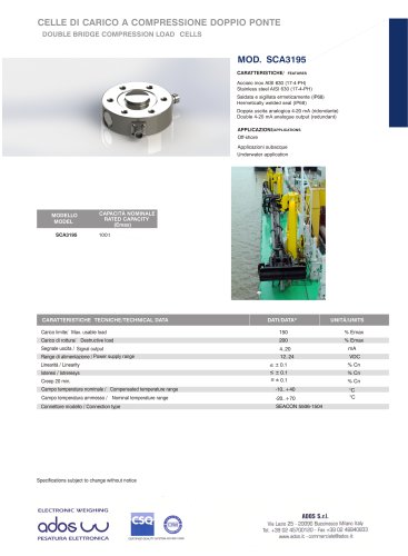 DOUBLE BRIDGE COMPRESSION LOAD CELLS