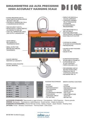 END USER PRODUCTS  HANGING SCALE D110E